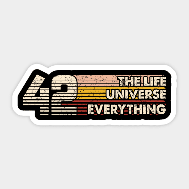 Retro Style 42 The Answer To Life The Universe And Everything Sticker by dmitriytewzir